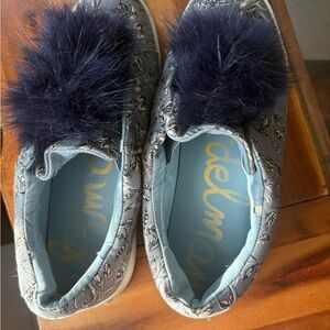 Sam Edelman Women's Navy Furry Sneakers